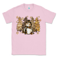 Bubblegum Pink snowman with christmas trees 11inches Classic Tee - CowGirlArtShop