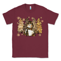 Burgundy snowman with christmas trees 11inches Classic Tee - CowGirlArtShop