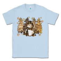 Dusty Blue snowman with christmas trees 11inches Classic Tee - CowGirlArtShop