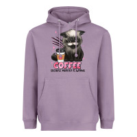 Lavender coffee because murder is wrong grumpy cat Heavyweight Hoodie - JahusDesignShop