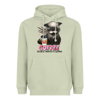 Matcha coffee because murder is wrong grumpy cat Heavyweight Hoodie - JahusDesignShop