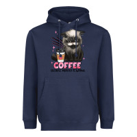 Navy coffee because murder is wrong grumpy cat Heavyweight Hoodie - JahusDesignShop