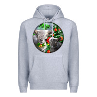 Heather Grey christmas southdown baby sheeps Premium Hoodie - LillyAllenDesigns