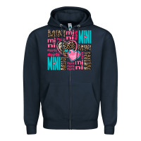 Navy mini mini mini with hearts Zipper Hoodie - AdoDesignShop