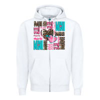 White mini mini mini with hearts Zipper Hoodie - AdoDesignShop