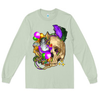 Matcha mardi gras skull Long Sleeve Tee - FaDigitalArtStudio