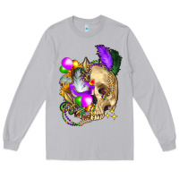 Moon Dust mardi gras skull Long Sleeve Tee - FaDigitalArtStudio