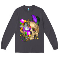 Smoke mardi gras skull Long Sleeve Tee - FaDigitalArtStudio