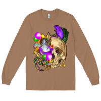 Toasted Coconut mardi gras skull Long Sleeve Tee - FaDigitalArtStudio