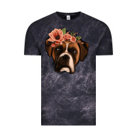 Cloud Black floral boxer Vintage Tee - Jasminsmagicworld