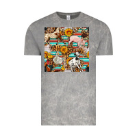 Cloud Rock Western Leopard Farm Animals Seamless Pattern Vintage Tee - FaDigitalArtStudio