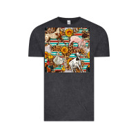 Vintage Black Western Leopard Farm Animals Seamless Pattern Vintage Tee - FaDigitalArtStudio