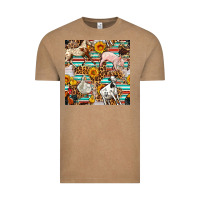 Vintage Coffee Western Leopard Farm Animals Seamless Pattern Vintage Tee - FaDigitalArtStudio