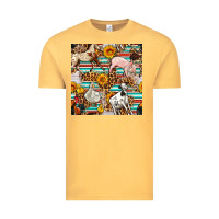 Vintage Mustard Western Leopard Farm Animals Seamless Pattern Vintage Tee - FaDigitalArtStudio