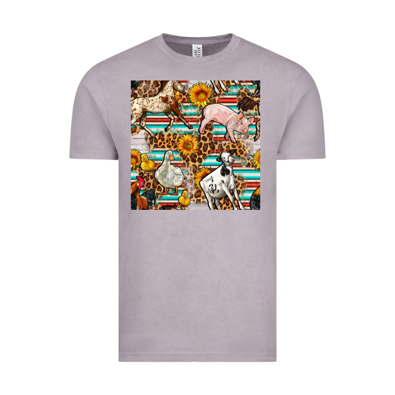 Western Leopard Farm Animals Seamless Pattern Vintage Tee by FaDigitalArtStudio | Teevron