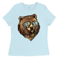 Baby Blue Papa Bear Ladies Tee - HowdyJamesFarm