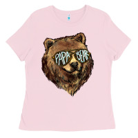 Bubblegum Pink Papa Bear Ladies Tee - HowdyJamesFarm