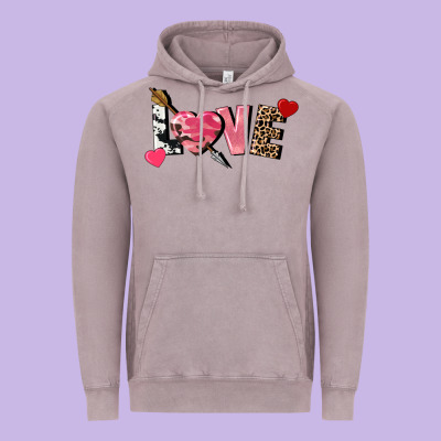Love Valentine's Day Vintage Hoodie Designed By Fadigitalartstudio