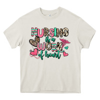 Cream nursing is a work of heart Heavy Core Tee - RanaPortraitStore