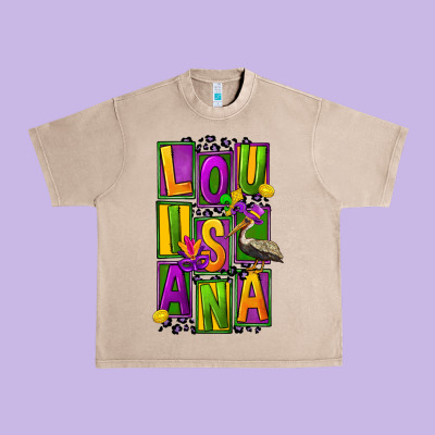 Mardi Gras Louisiana Urban Heavy Tee Designed By Fadigitalartstudio