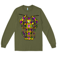 Army Green mardi gras crawfish Long Sleeve Tee - FaDigitalArtStudio