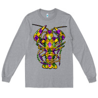 Heather Grey mardi gras crawfish Long Sleeve Tee - FaDigitalArtStudio