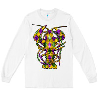 White mardi gras crawfish Long Sleeve Tee - FaDigitalArtStudio