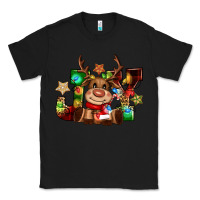 Black reindeer joy christmas Classic Tee - CowGirlArtShop