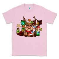 Bubblegum Pink reindeer joy christmas Classic Tee - CowGirlArtShop