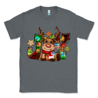 Charcoal Heather reindeer joy christmas Classic Tee - CowGirlArtShop