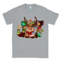 Heather Grey reindeer joy christmas Classic Tee - CowGirlArtShop