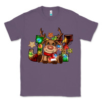 Lavender reindeer joy christmas Classic Tee - CowGirlArtShop