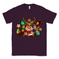 Plum reindeer joy christmas Classic Tee - CowGirlArtShop