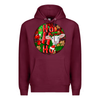 Burgundy ho ho ho merino wool baby sheep Premium Hoodie - LillyAllenDesigns