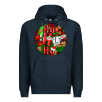 Navy ho ho ho merino wool baby sheep Premium Hoodie - LillyAllenDesigns