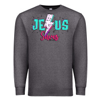 Charcoal Heather jesus saves Premium Sweatshirt - JahusDesignShop