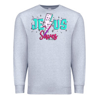 Heather Grey jesus saves Premium Sweatshirt - JahusDesignShop