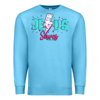 Ocean Blue jesus saves Premium Sweatshirt - JahusDesignShop