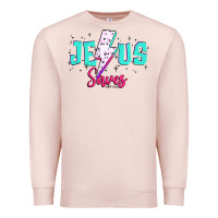 Pale Pink jesus saves Premium Sweatshirt - JahusDesignShop
