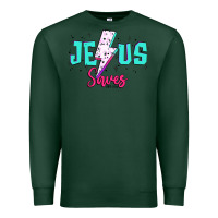 Sports Green jesus saves Premium Sweatshirt - JahusDesignShop
