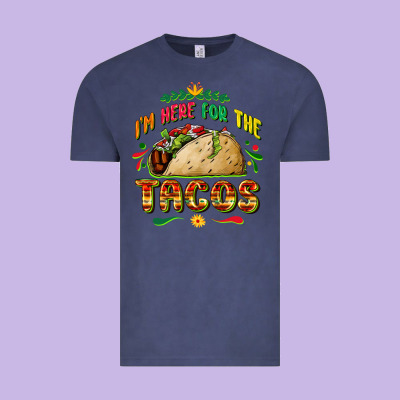 I'm Here For The Tacos Vintage Tee Designed By Fadigitalartstudio