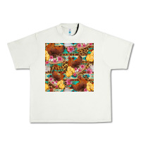 Pistachio chicken and chicks with flowers seamless pattern Urban Heavy Tee - FaDigitalArtStudio