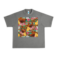 Tornado chicken and chicks with flowers seamless pattern Urban Heavy Tee - FaDigitalArtStudio