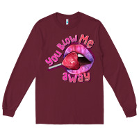 Burgundy You Blow Me Away Valentines Day Long Sleeve Tee - FaDigitalArtStudio
