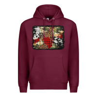 Burgundy army cowhide leopard Christmas Premium Hoodie - Jasminsmagicworld