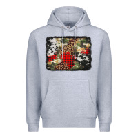 Heather Grey army cowhide leopard Christmas Premium Hoodie - Jasminsmagicworld