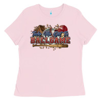 Bubblegum Pink Take me out to ball game baseball Ladies Tee - HowdyJamesFarm