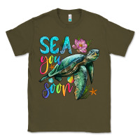 Army Green sea you soon with sea turtle Classic Tee - Artiststas