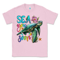 Bubblegum Pink sea you soon with sea turtle Classic Tee - Artiststas