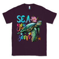Plum sea you soon with sea turtle Classic Tee - Artiststas